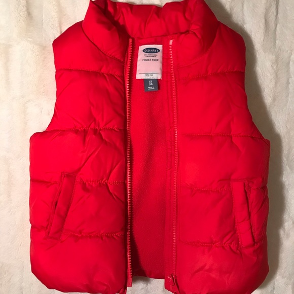 Old Navy Other - EUC {Old Navy} Red Frost Free Puffer Vest